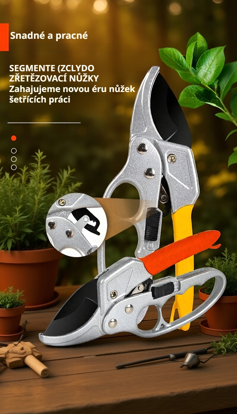 Multifunkční zahradnické nůžky z nerezové oceli na silné větve