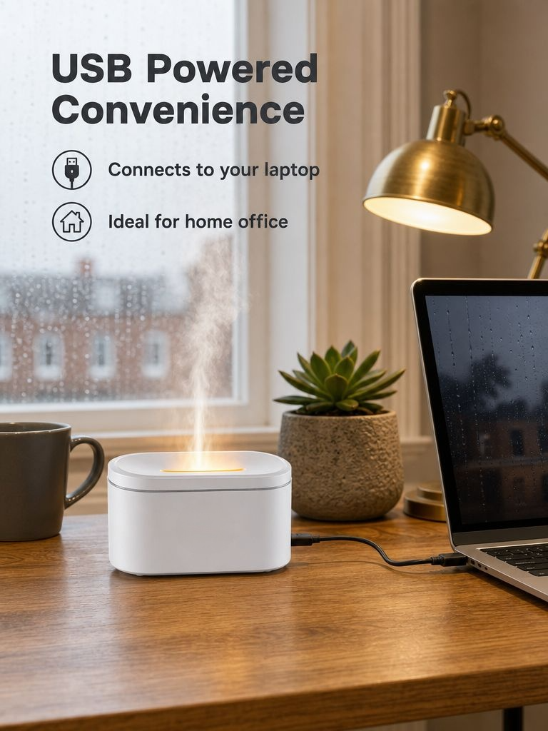 Ambient night light design of the Colorful Flame Aroma Diffuser
