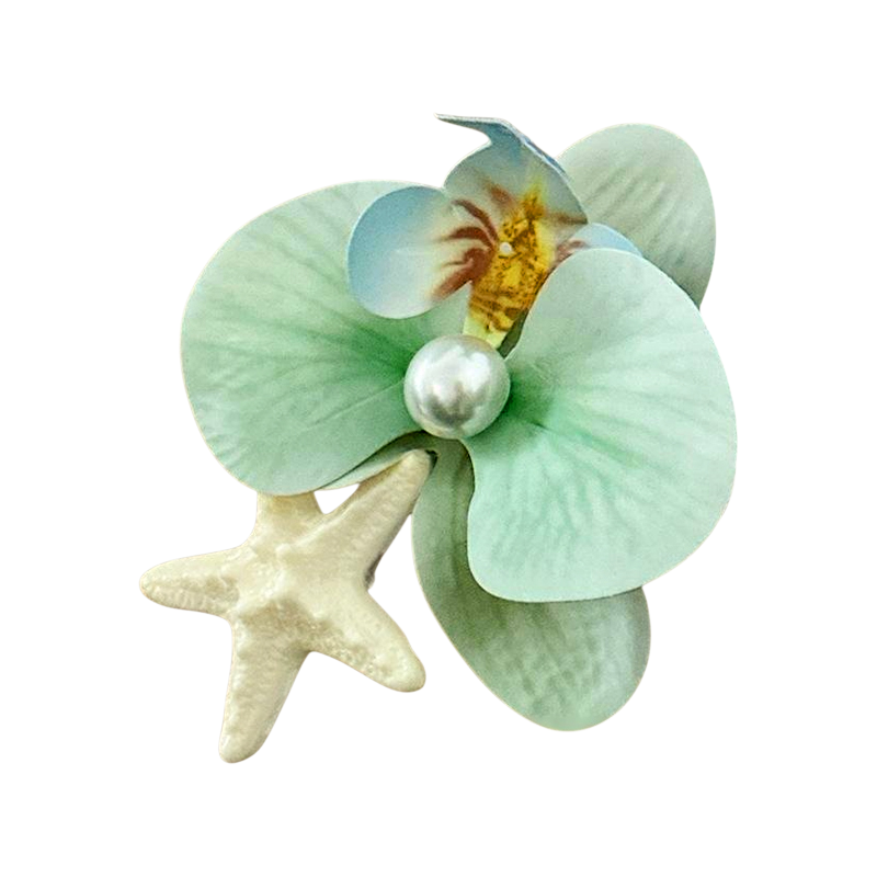 Phalaenopsis & Seestern Seiten-Haarspange