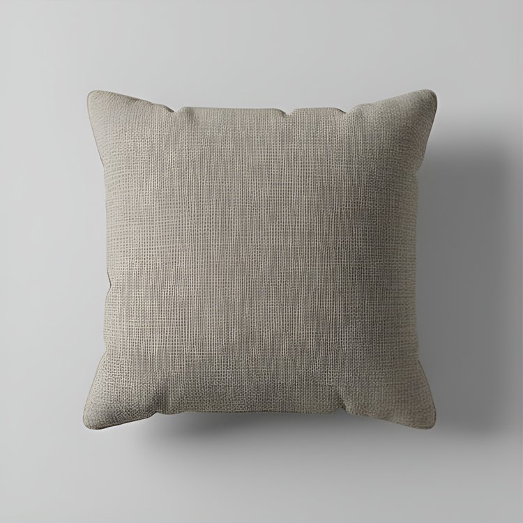 카키 그레이 패브릭 베개