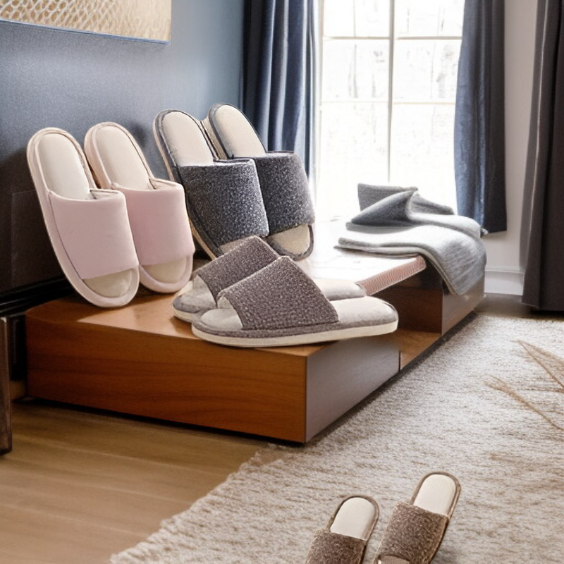 รองเท้าแตะคู่รักผ้าลินิน สำหรับแขก เหมาะสำหรับใช้ในบ้าน