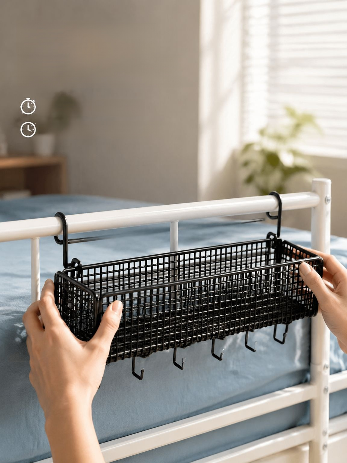 Panier suspendu élégant pour le rangement de chambre