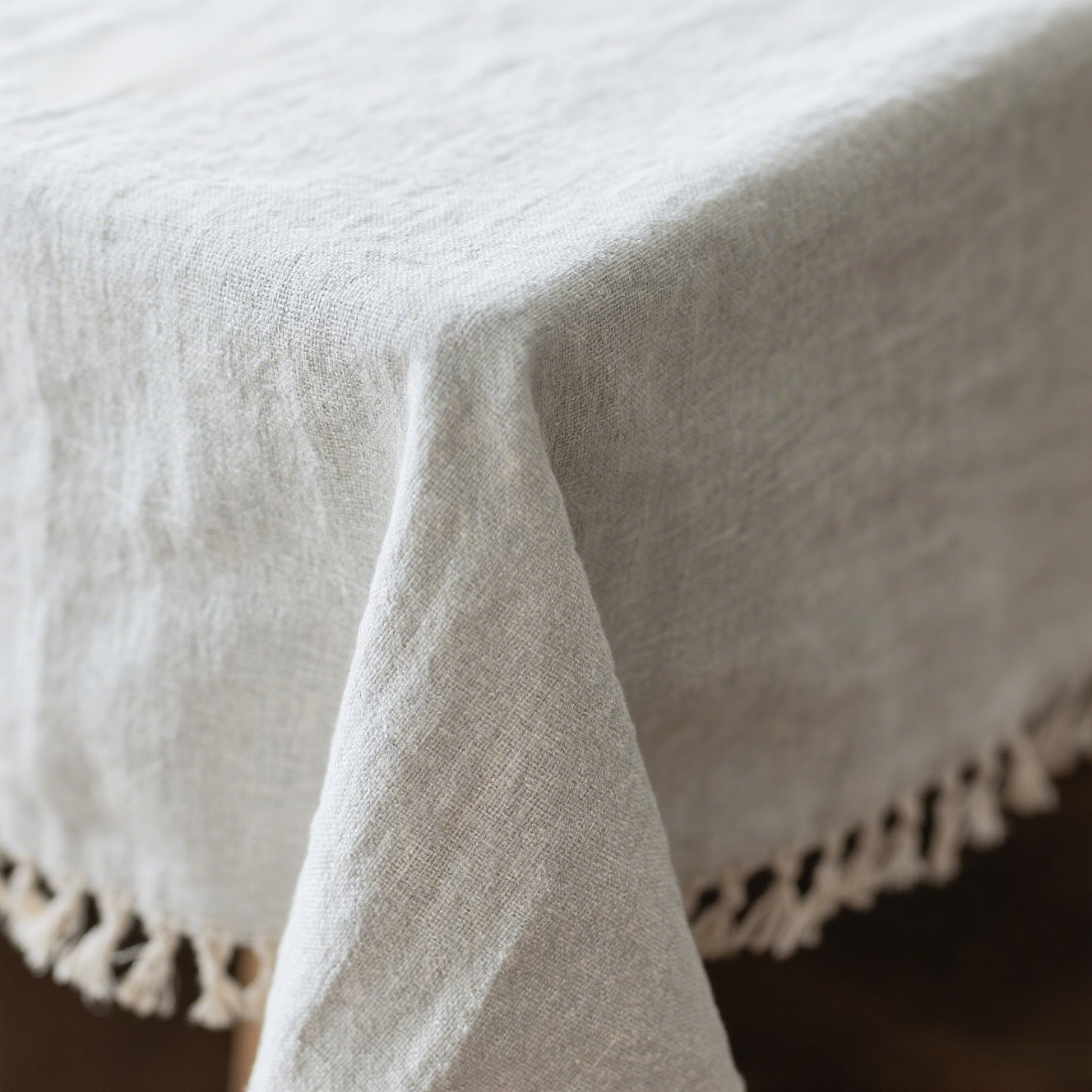Soft and durable solid color tablecloth close-up