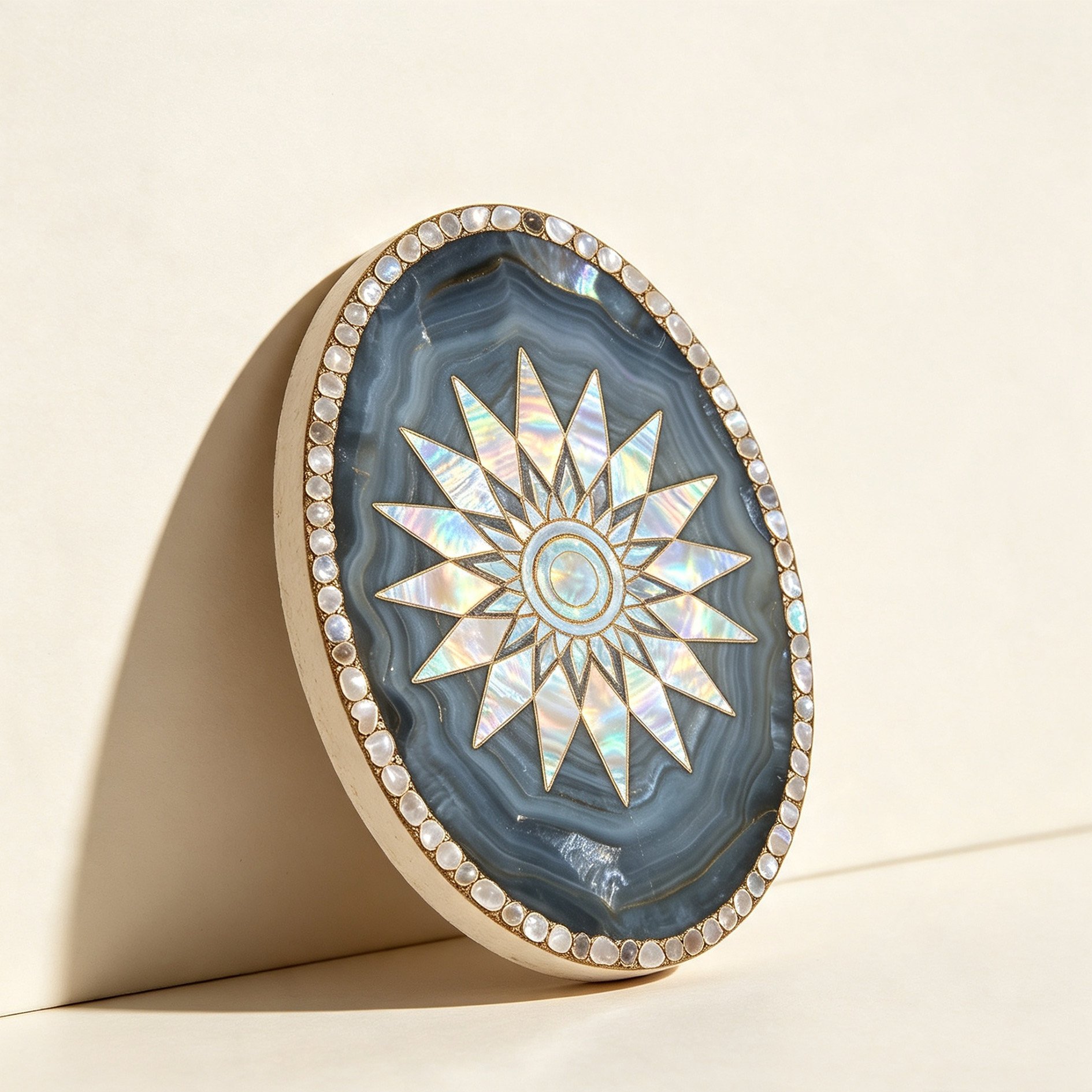 Luxury drink coaster with natural stone design
