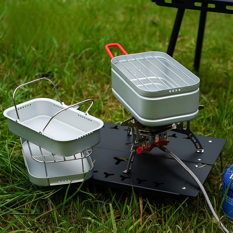 キャンプ用多機能アルミ弁当箱