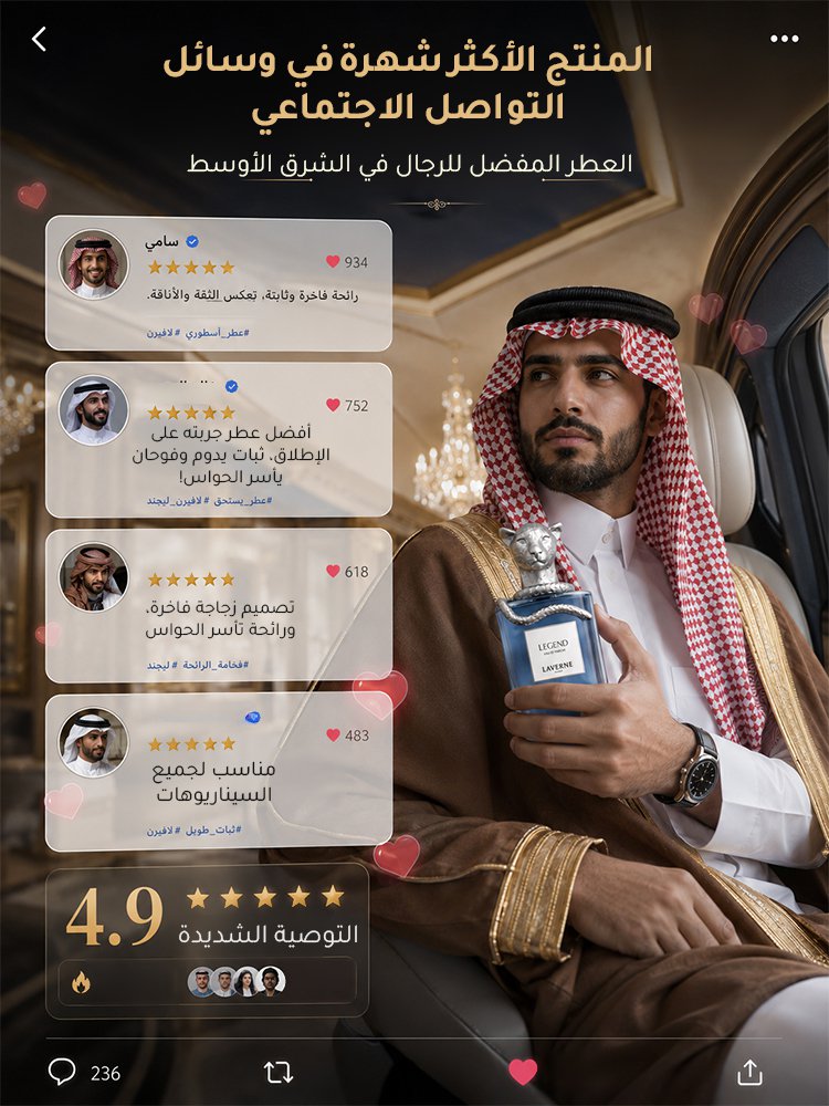 عطر فاخر رجالي بتركيبة الإطلاق البطيء - ثبات فائق حتى 72 ساعة