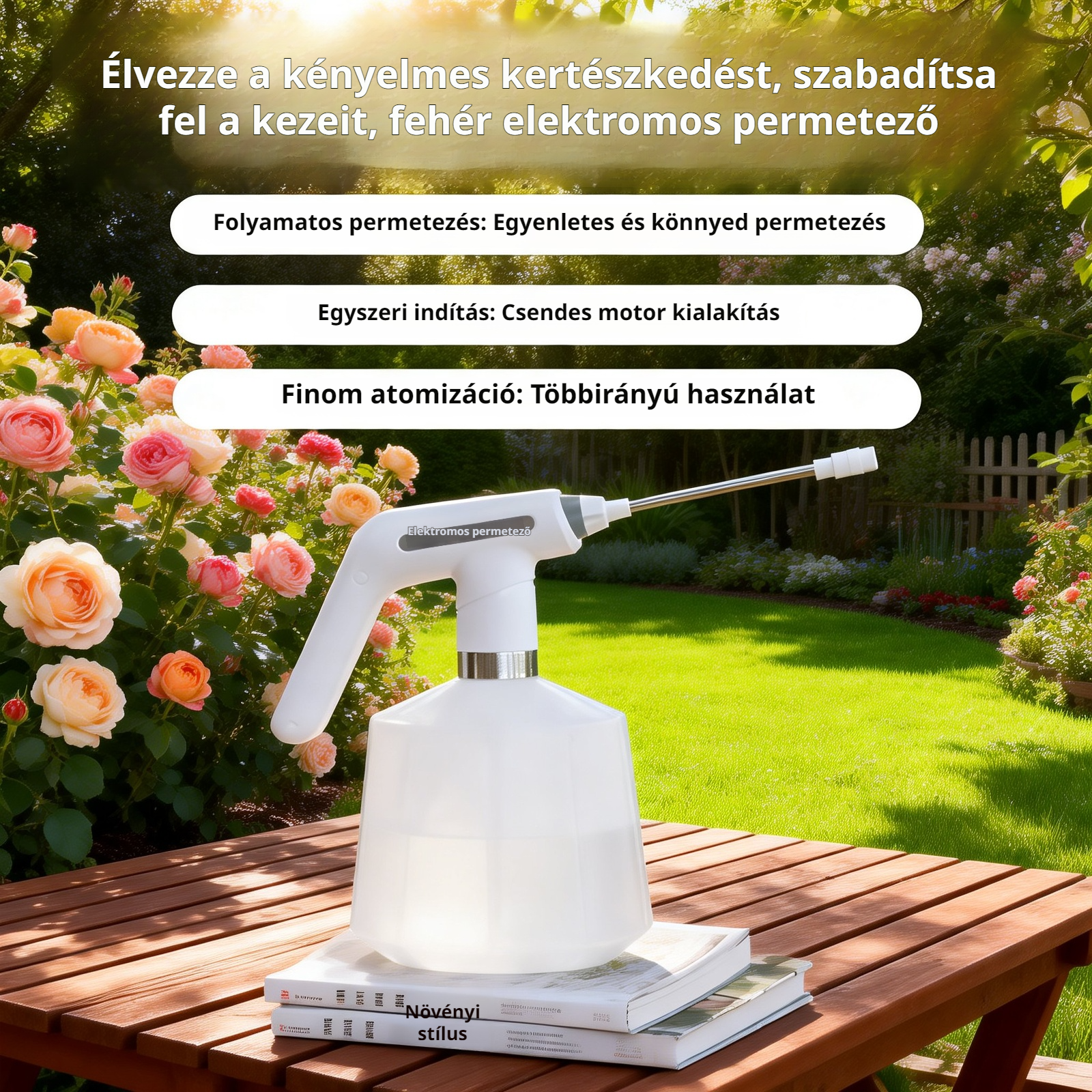 2L-es elektromos permetező ultra-finom permettel