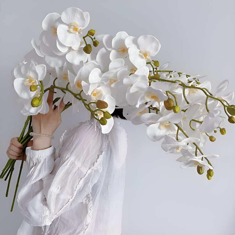 Sensation de luxe léger 9 têtes Phalaenopsis Simulation bouquet