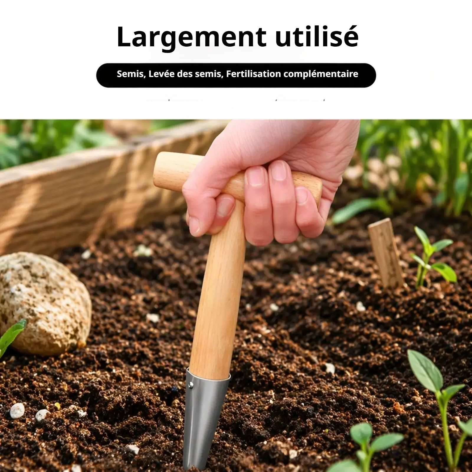 Planteur de trous en acier inoxydable