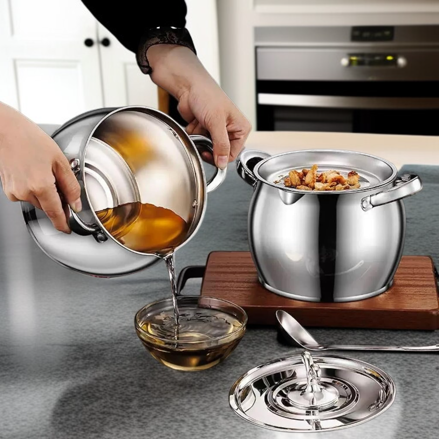 Stainless Steel Grease Filter Pot with Dust Cover