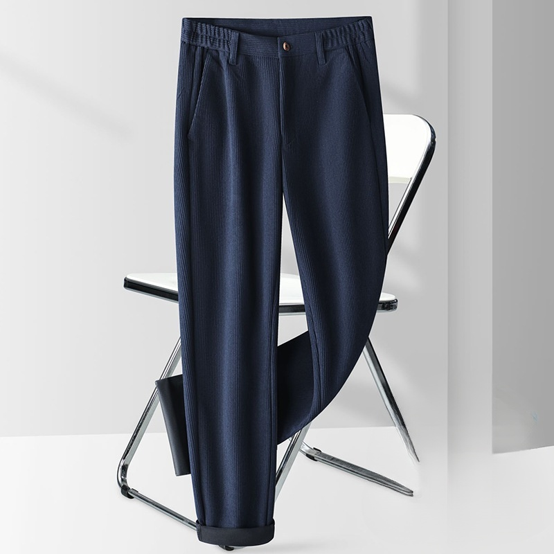 メンズゆったり棒ズボンパンツノンアイロン太いセクションストレートコーデュロイメンズパンツ