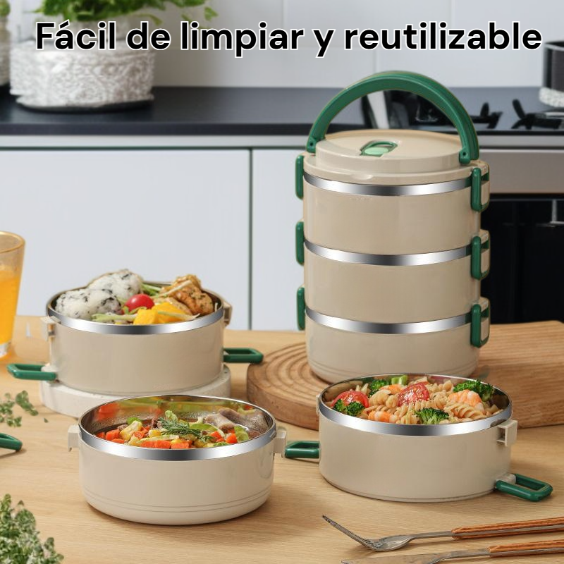 Caja de almuerzo portátil para estudiantes, resistente al calor