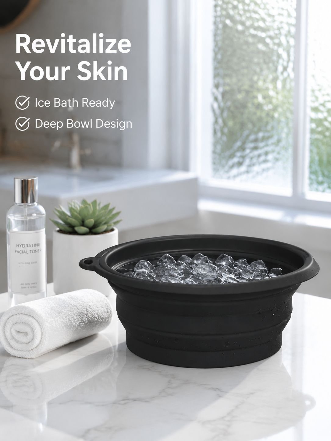 Silicone Collapsible Ice Bath Face Wash Basin
