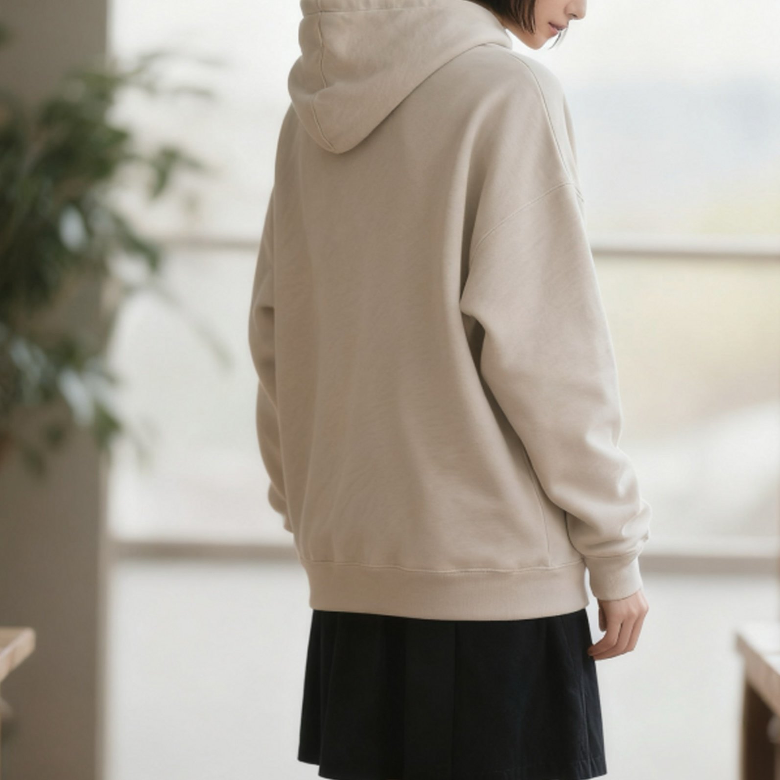 厚手フード付きパーカー レディース