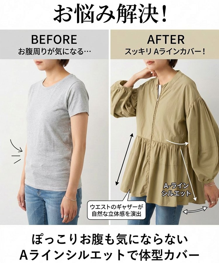 【春コレクション】パッチワークウエストシェイプアウター