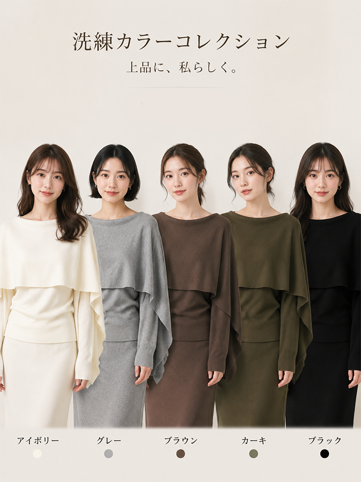 【極上の肌触り】Monolly シルクウール混ケープニット | 上品・着回し・ワンランク上の日常