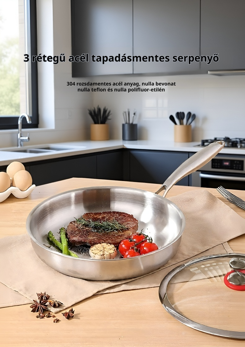 Háromrétegű acél indukciós főzőedény prémium minőségben