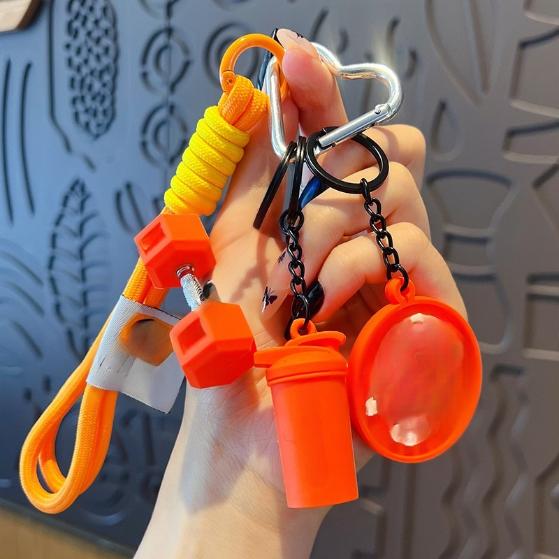 おしゃれなバーベルプレートキーリング カップル用 バッグや車のキーホルダー