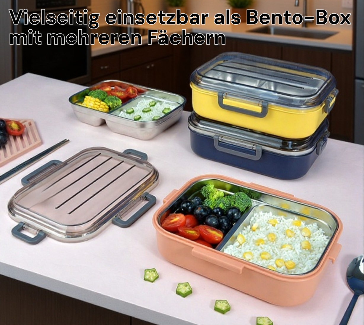 Luftdichte Edelstahl-Lunchbox für Schüler