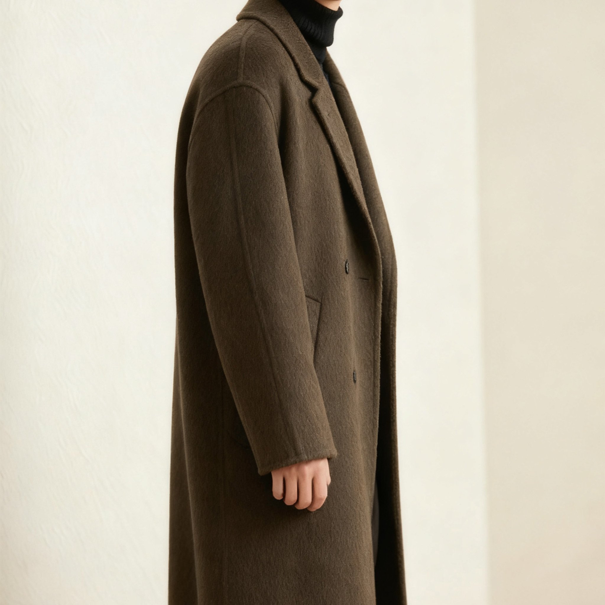 여성 겨울 세련된 롱코트 스타일링