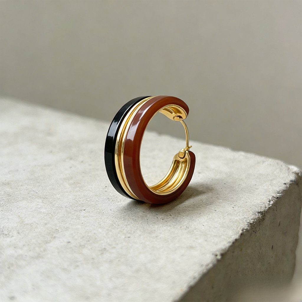 A Pair of Vintage Metal Hoop Earrings