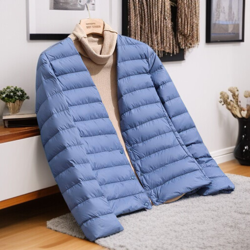 여자 라이트 패딩 보온 테일러드 쇼트 패딩 아우터 안에 패딩 입기