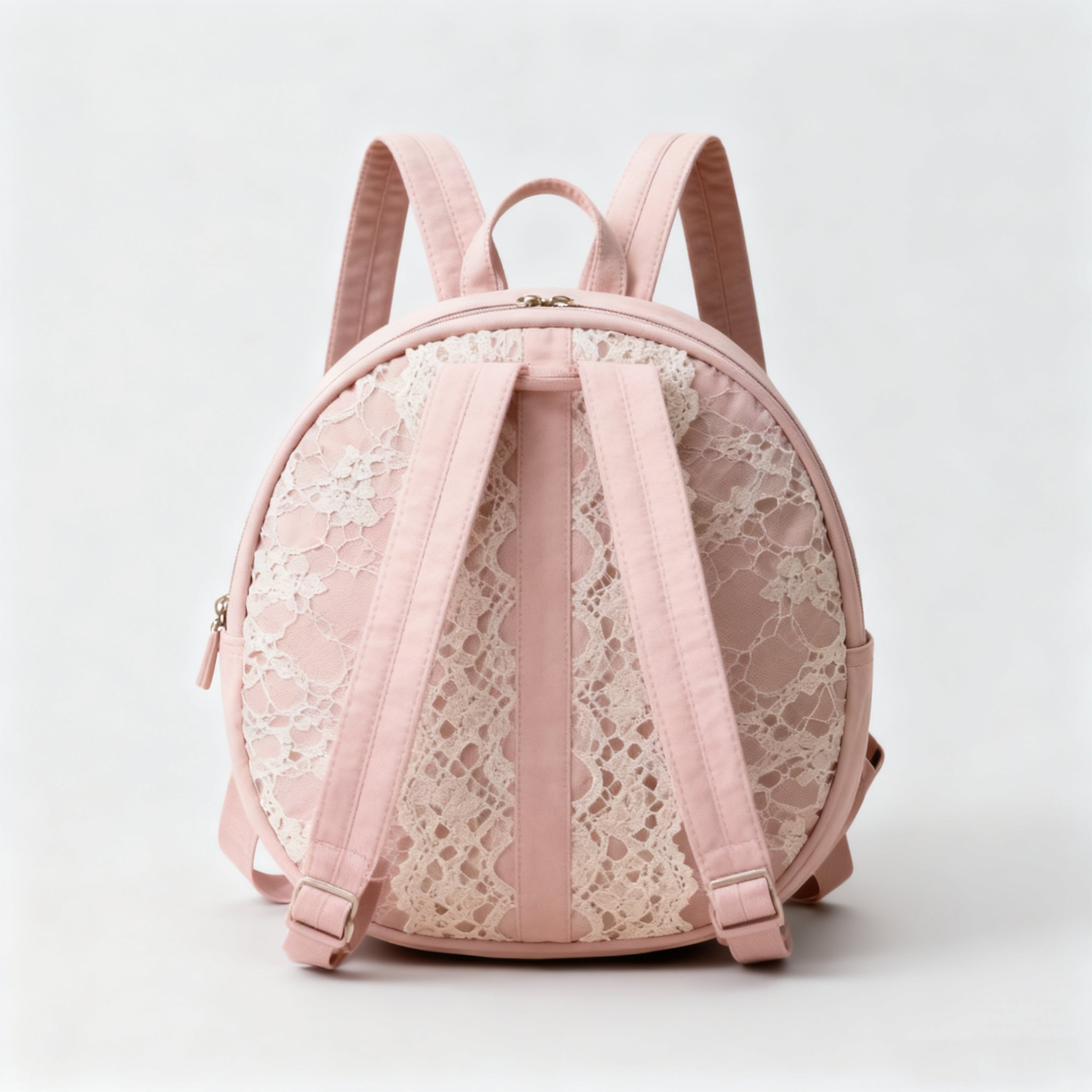 เป้สะพายหลังผู้หญิงลูกไม้สีชมพู