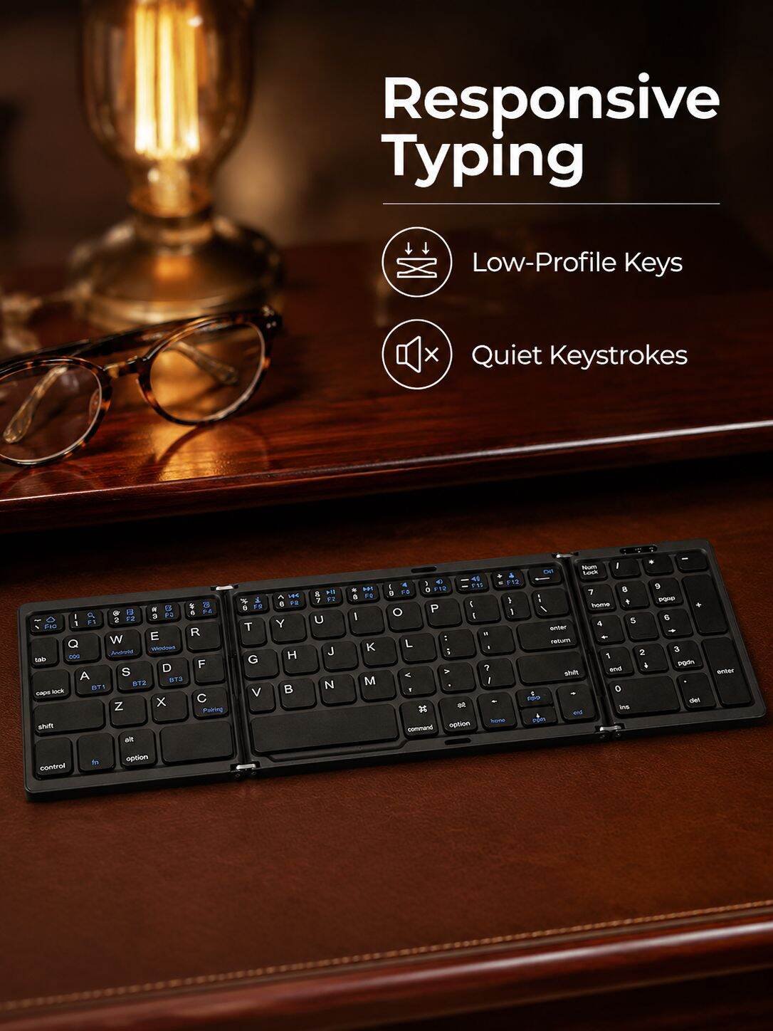 Three-Fold Bluetooth Wireless Portable Keyboard