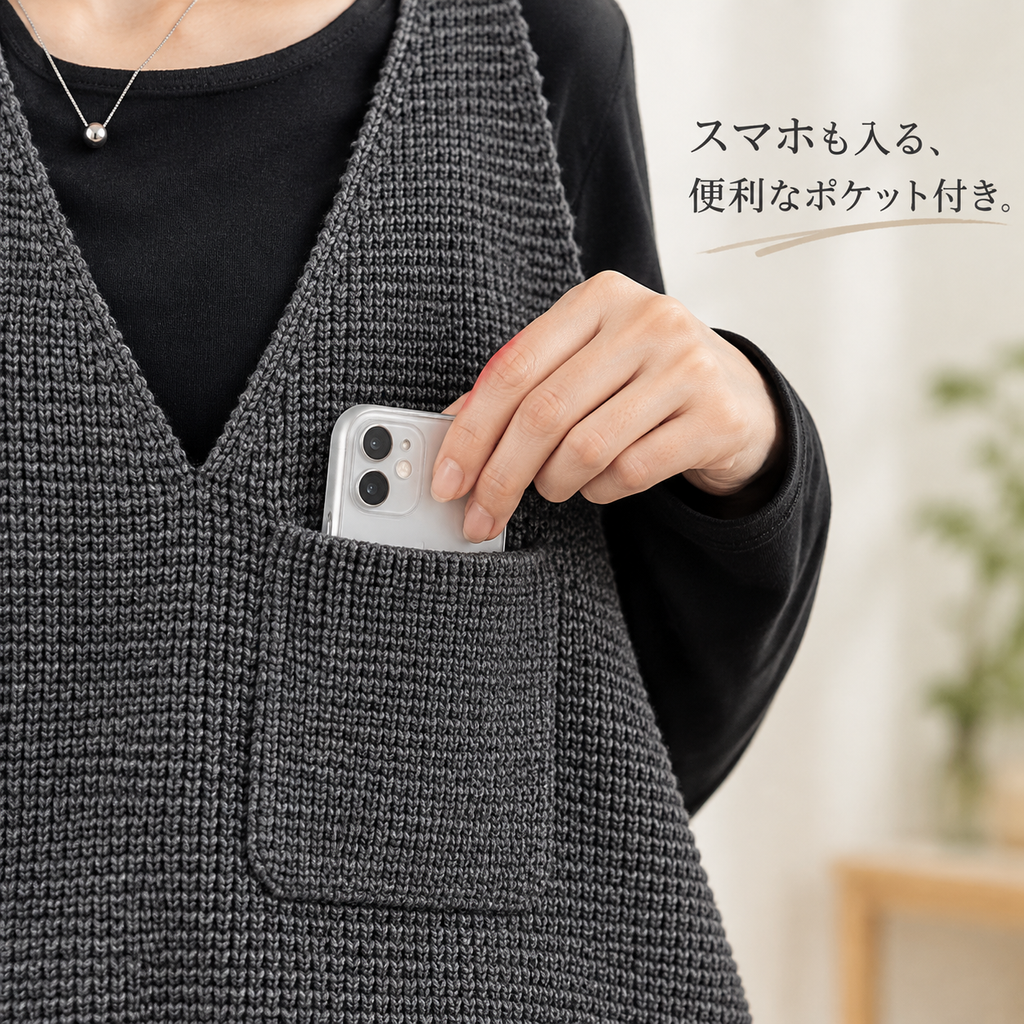 シンプルな春秋レディースゆったりニットキャミベスト