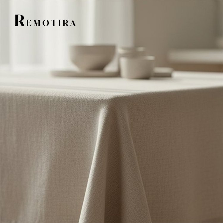 심플한 디자인의 오프 화이트 식탁보