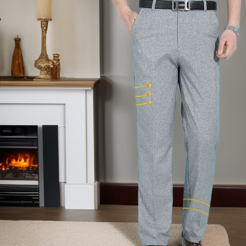 中高年の夏の氷の絹の通気性の男性のカジュアルなズボン ルーズフィッティングパパパンツスーツパンツメンズカジュアルパンツ