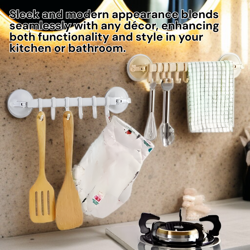 No-Drill Strong Suction Cup Bathroom Storage Towel Rack