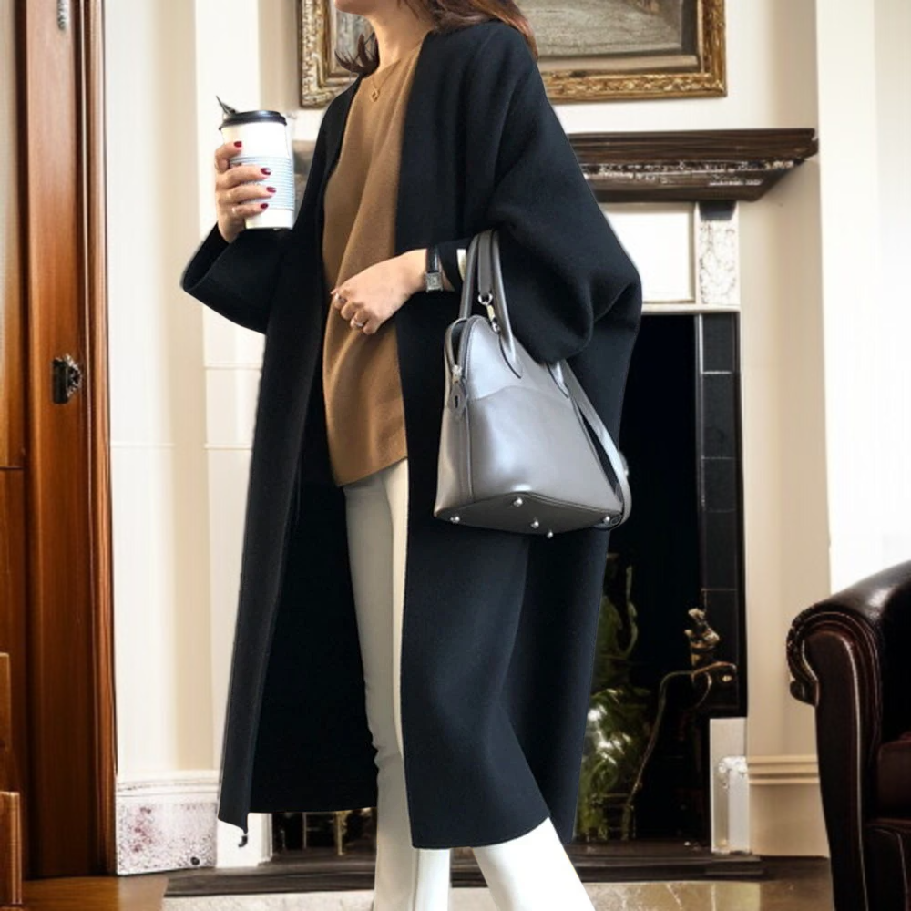 업그레이드 루즈핏 기질 통근 코트 일자 솔리드 코트 심플 기질 통근 코트