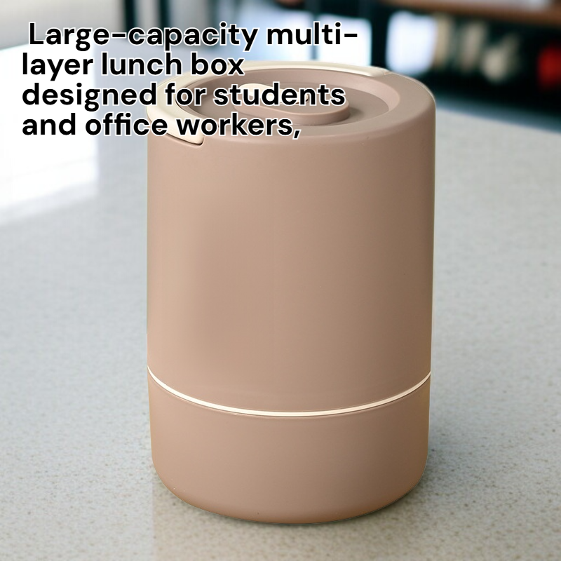 Large Capacity Round Multi-layer Insulated Lunch Box for Office Workers