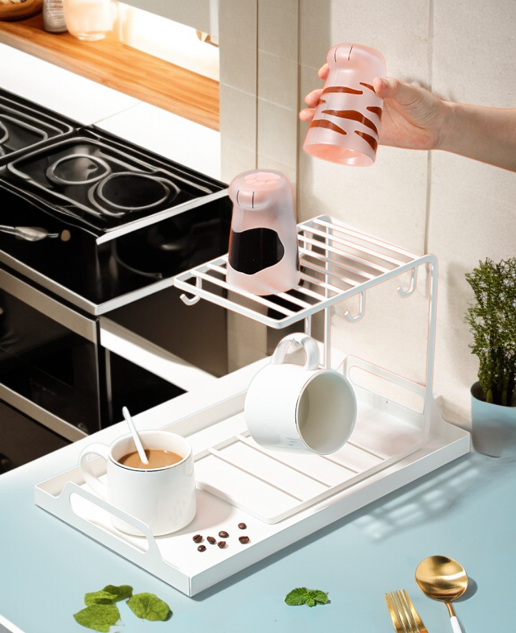 ドレンカップ仕切りラックで水切りも簡単