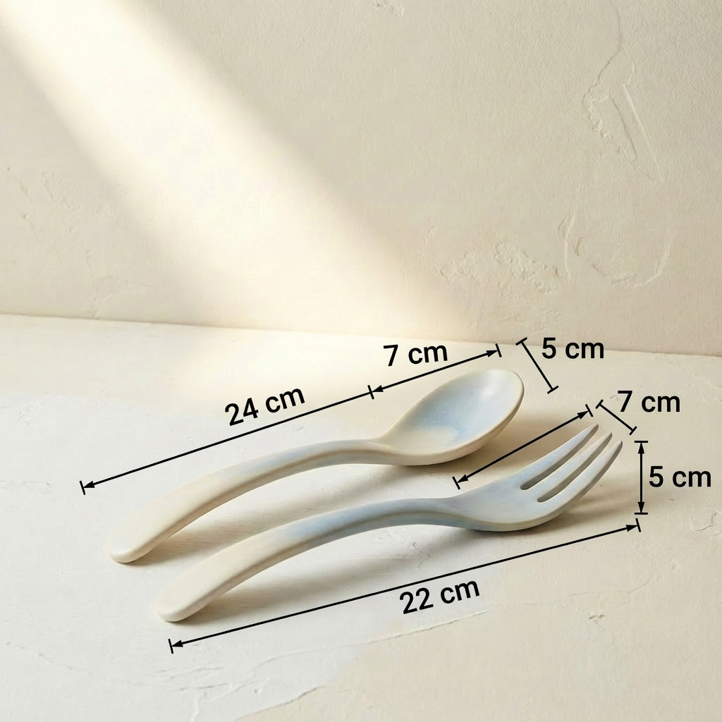 Cubiertos de cerámica elegantes para cocina moderna