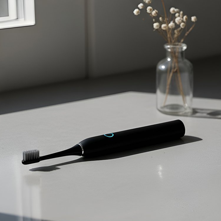 Jednoduchý černý elektrický zubní kartáček