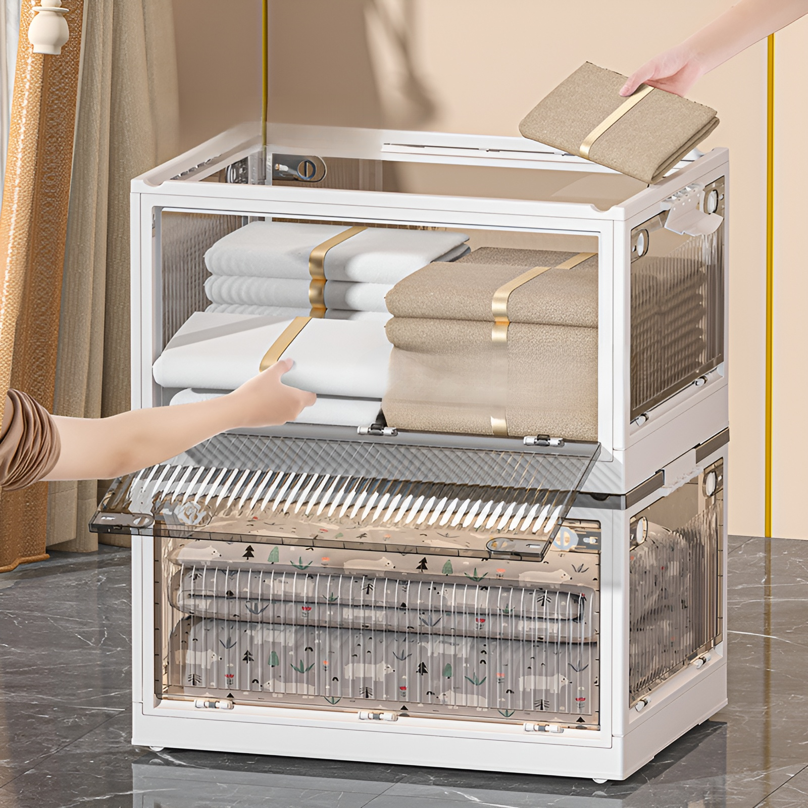 加厚塑料折疊衣櫃收納箱