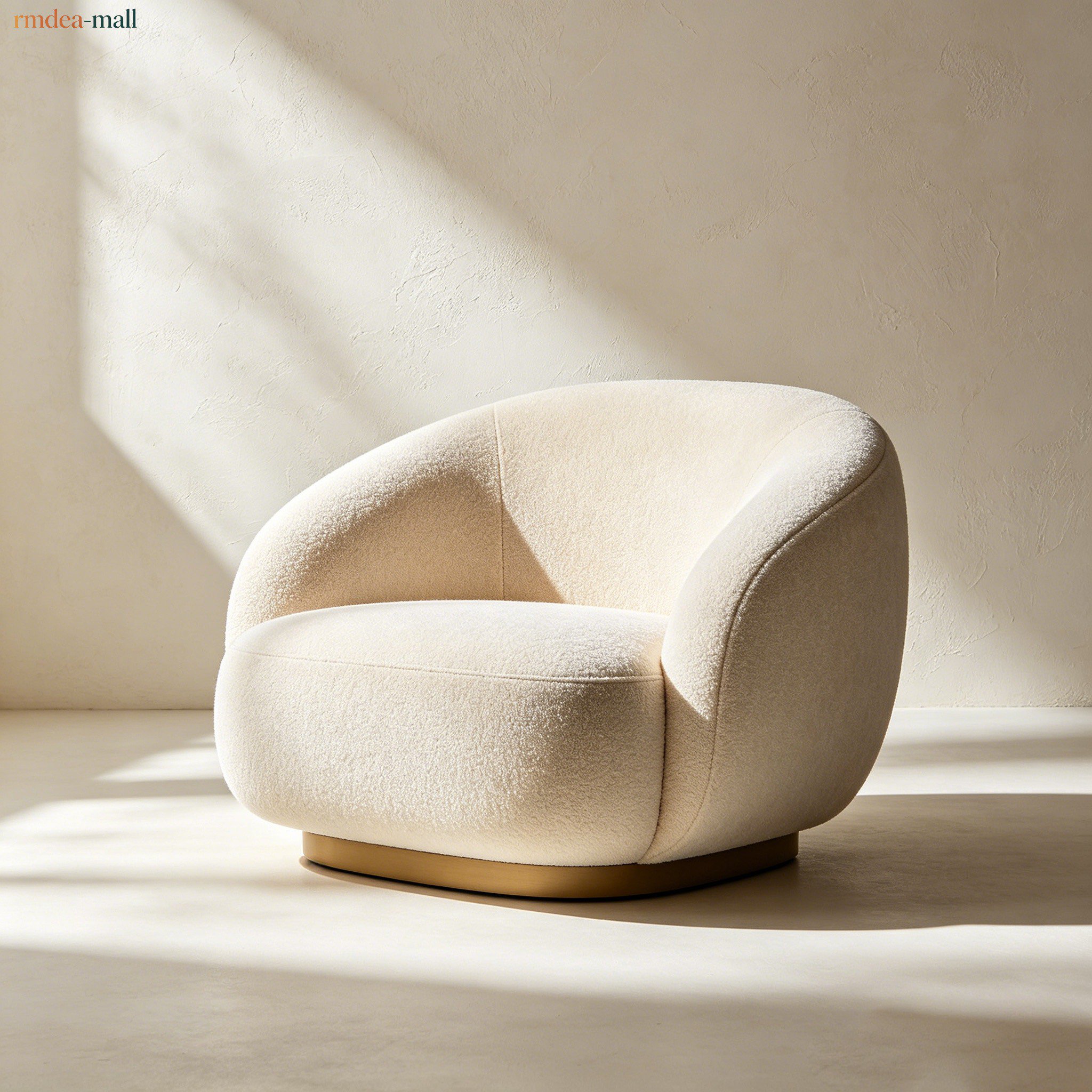 Modern minimalist fabric sofa in living room setting