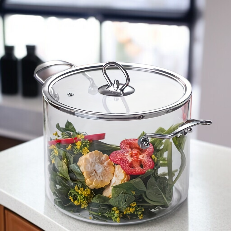 Close-up of spiral handle on cookware