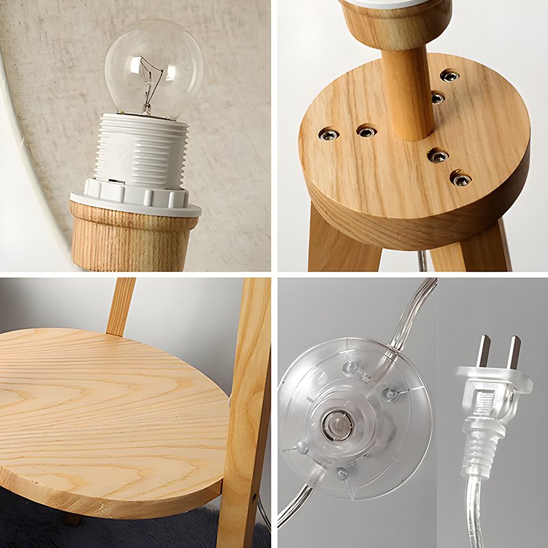 實木三脚架穩定客廳裝潢地板燈