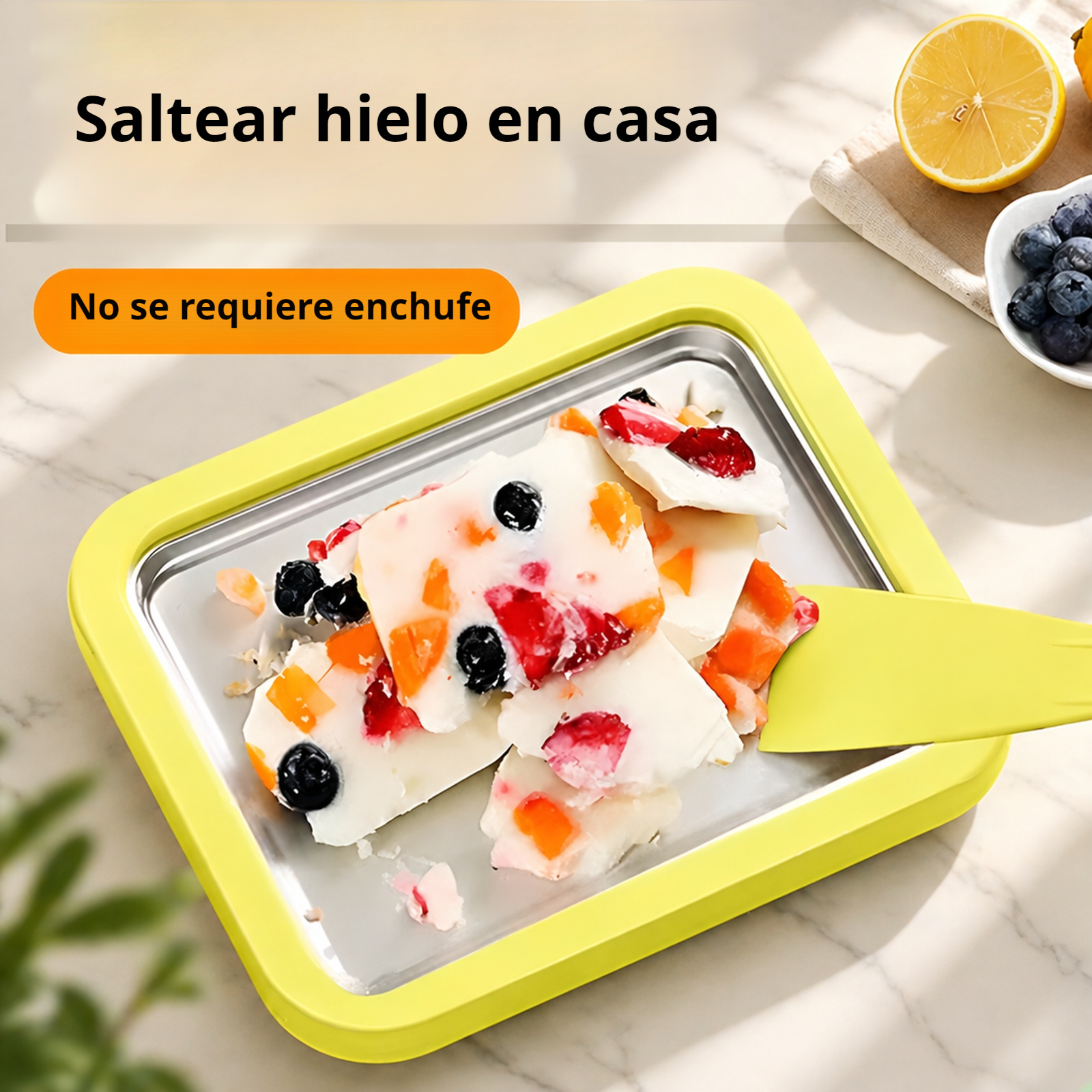 Fabricadora de helados en casa sin electricidad, bandeja multifuncional de enfriamiento