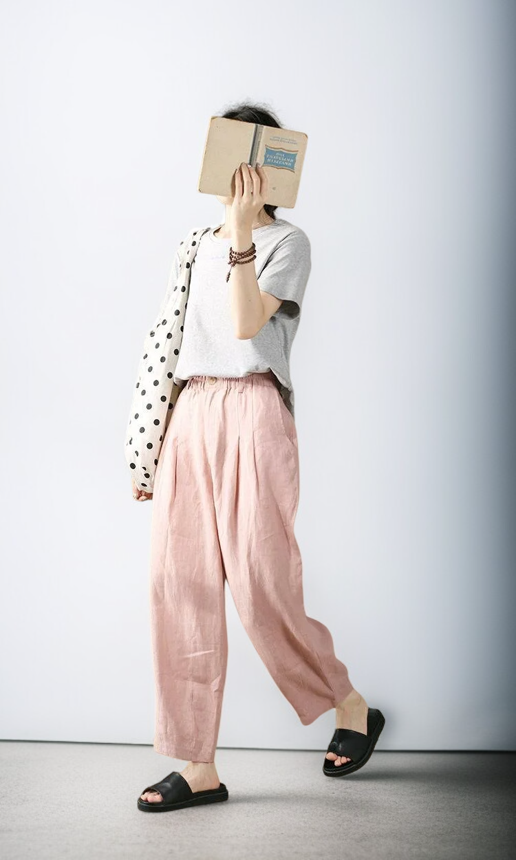 通気性の良いコットンリネン生地アップ