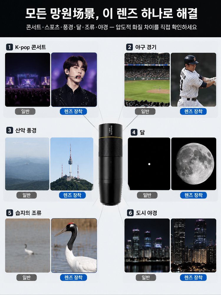 콘서트 고배율 HD 스마트폰 줌렌즈