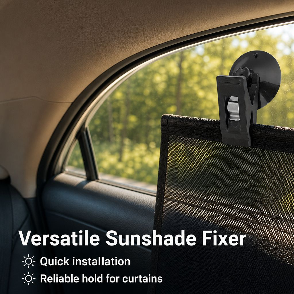 Car Window Suction Clamp for Ticket, Towel, and Sunshade Curtain