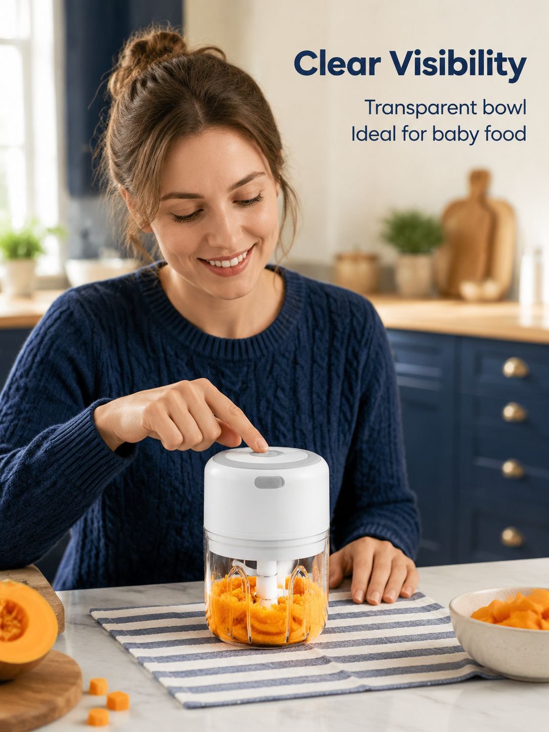 Mini Wireless Electric Garlic Chopper, Household Multi-Functional Food Processor