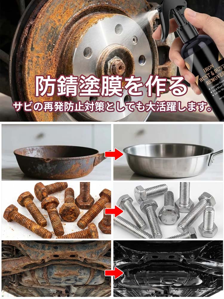 強力な3イン1車用錆取りスプレー