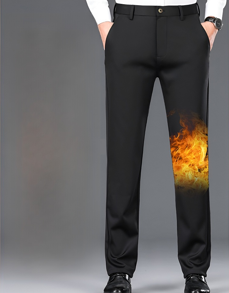 ストレートタイプの裏起毛スラックス