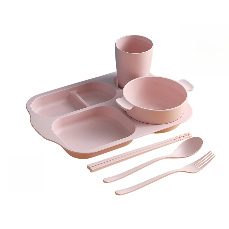 Divided straw tableware