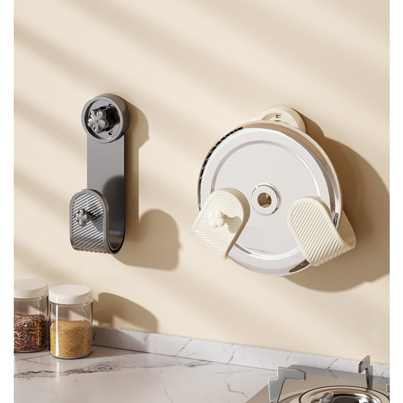 No-Drill Suction Cup Wall-Mounted Pot Lid Rack
